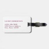 Paarse en witte bloemen | Elegant Floral Bagagelabel (Achterkant horizontaal)