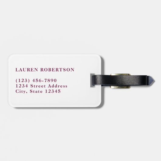 Paarse en witte bloemen | Elegant Floral Bagagelabel (Achterkant horizontaal)