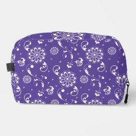  PAARSE EN WITTE BLOEMEN EN BLADEREN TOILETTASJE