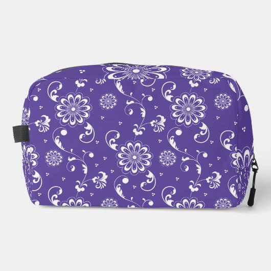  PAARSE EN WITTE BLOEMEN EN BLADEREN TOILETTASJE (Voorkant)