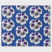 Paarse en witte bloemen inpakpapier (Vlak)