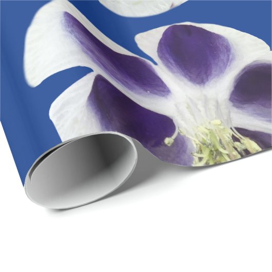 Paarse en witte bloemen inpakpapier (Rol Hoek)