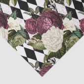 Paarse en Witte Bloemen op Gecontroleerde Ontkoppe Tissuepapier (Detail)