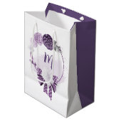 paarse en witte bloemen romantisch medium cadeauzakje (Voorkant Gekanteld)