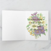 Paarse en witte bloemen w/Quotation Kaart (Binnen)