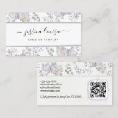 Paarse en witte bloemen Waterverf Visitekaartje (Voorkant / Achterkant)