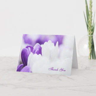 Paarse en witte bloemenbedankkaart bedankkaart