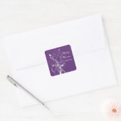 Paarse en witte bloemenbruiloft gunst Sticker 2 (Envelop)
