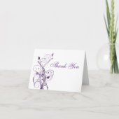 Paarse en witte bloemenkorf bedankje Kaart (Voorkant)