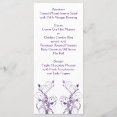 Paarse en witte bloemenmenu Kaart (Achterkant)