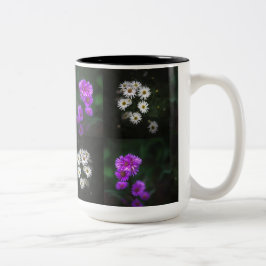 Paarse en Witte Bloementuin Tweekleurige Koffiemok