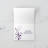 Paarse en witte bloemige bedankkaart (Binnen)