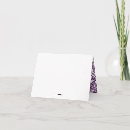 Paarse en Witte Bloemige Trouw Trouwkaart Bedankka Bedankkaart (Achterkant)