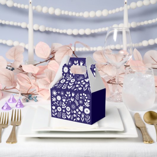 Paarse en witte Boho Wildflower Bedankdoosjes (Huwelijk)