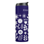 Paarse en witte Boho Wildflower Thermosbeker (Gedraaid links)