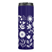 Paarse en witte Boho Wildflower Thermosbeker (Achterkant)