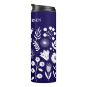 Paarse en witte Boho Wildflower Thermosbeker (Geroteerd rechts)