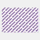 Paarse en witte bomen kerstvakantie inpakpapier vel (Voorkant 3)