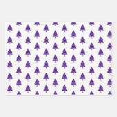 Paarse en witte bomen kerstvakantie inpakpapier vel (Voorkant)