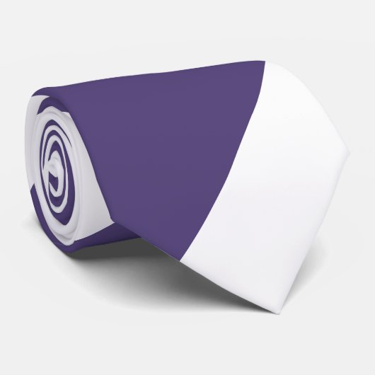 Paarse en witte brede streep stropdas (Opgerold)