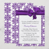 Paarse en Witte Bridal Shower Kaart (Voorkant / Achterkant)