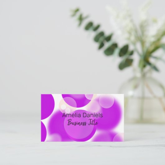 Paarse en witte Bubble Visitekaartje (Staand voorkant)