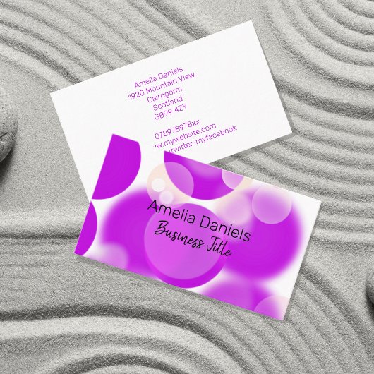 Paarse en witte Bubble Visitekaartje