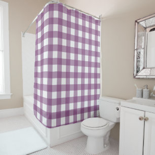 PAARSE EN WITTE BUFFALO CHECK SHOWER CURTATIE DOUCHEGORDIJN