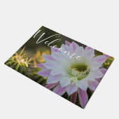Paarse en witte cactus bloem deurmat (Schuin)