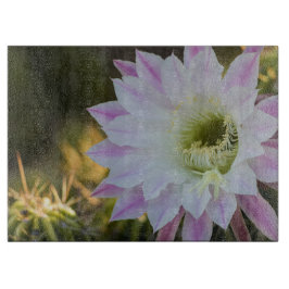 Paarse en Witte Cactus Bloem Snijplank
