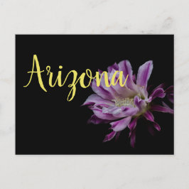 Paarse en witte cactus bloom briefkaart