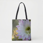 Paarse en witte cactus ventilator tote bag (Voorkant)
