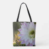 Paarse en witte cactus ventilator tote bag (Achterkant)