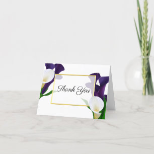 Paarse en witte Calla Lily bedankkaart