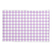 Paarse en witte Checker Patroon Standaard Kussensloop (Achterkant-Links)