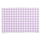 Paarse en witte Checker Patroon Standaard Kussensloop (Voorkant-Rechts)