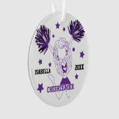 Paarse en witte Cheerleader Ornament (voorkant)