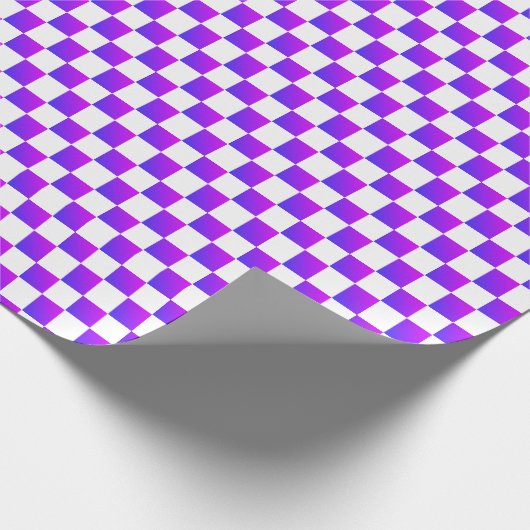 Paarse en witte cheque cadeaupapier (Hoek)