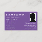 Paarse en witte Chessboard Modern met foto-opname Visitekaartje (Achterkant)