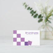Paarse en witte Chessboard Modern met foto-opname Visitekaartje (Staand voorkant)