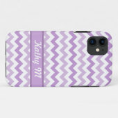 Paarse en witte Chevron gepersonaliseerde iPhone 5 Case-Mate iPhone Case (Achterkant (horizontaal))
