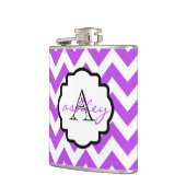 Paarse en witte Chevron Monogram Kolf Heupfles (Links)