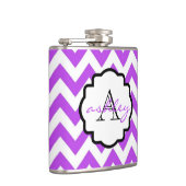 Paarse en witte Chevron Monogram Kolf Heupfles (Rechts)