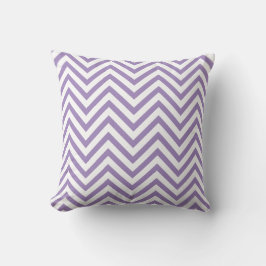 Paarse en witte Chevron Pattern Kussen