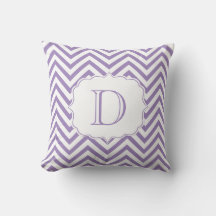 Paarse en witte Chevron Pattern Monogram