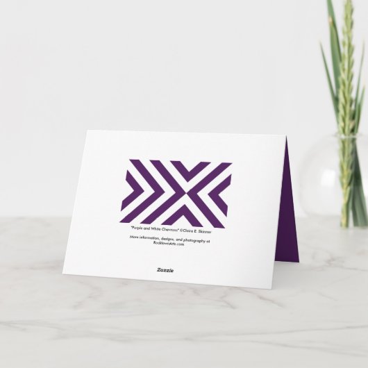 Paarse en witte Chevrons Bedankkaart (Achterkant)