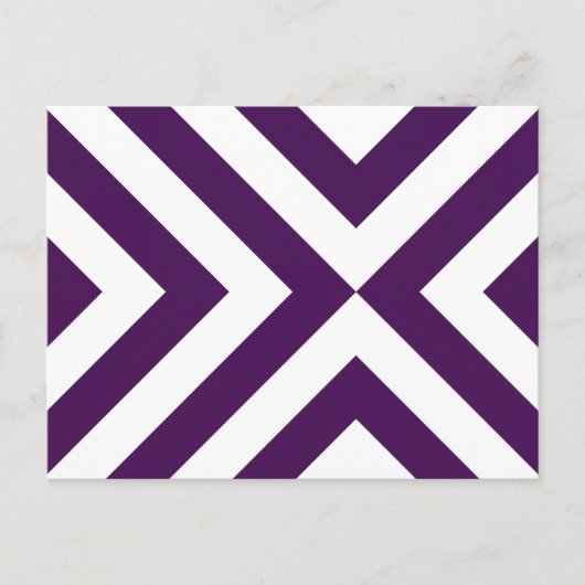 Paarse en witte Chevrons Briefkaart (Voorkant)