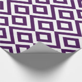 Paarse en witte Chevrons Cadeaupapier (Hoek)