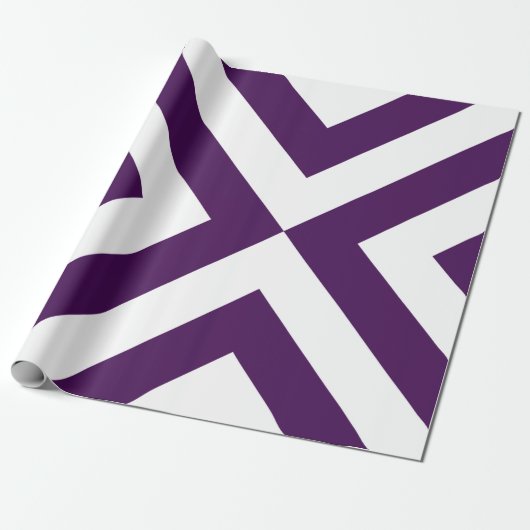 Paarse en witte Chevrons Cadeaupapier (Uitgerold)