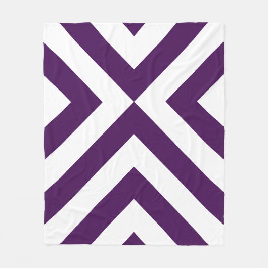 Paarse en witte Chevrons Fleece Deken (Voorkant)